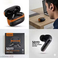 YONKO Black Orange Bluetooth Wireless Earbuds | TWS Earphones with 50Hrs Battery, Deep Bass Sound, Fast Charging Case