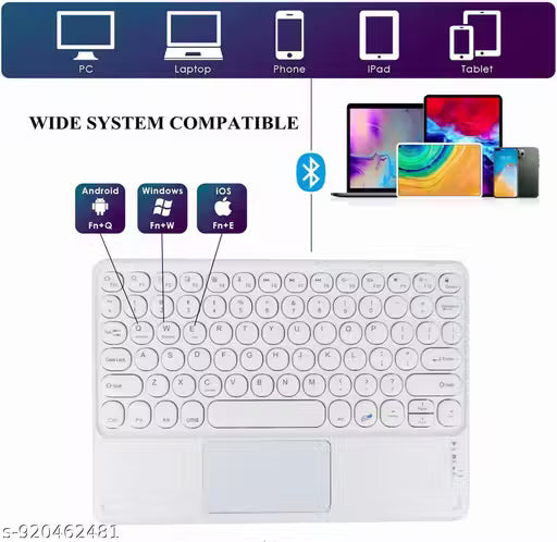 White Bluetooth Keyboard for Laptop and Desktop