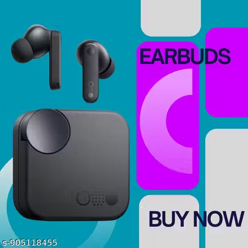 Black Buds Pro With 45 Db Anc, Ultra Bass Technology & Upto 535 Hours Of Battery Life Bluetooth In ear Headset (BLACK)