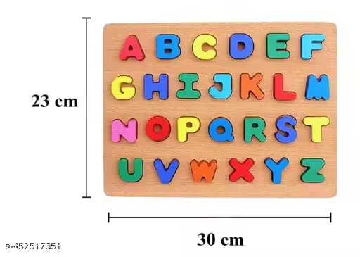 Wooden Alphabet Puzzle Toys, ABC Letter & Number Puzzle for Toddlers 18+ Months Old, Preschool Learning Toys for Kids, Educational Name Puzzle Gift for Boys and Girls (Alphabet Puzzle)