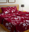 Beautiful Glace Cotton Bedsheet For Double Bed With 2 Pillow Covers