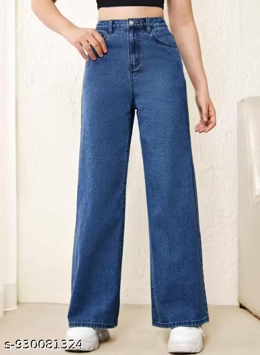 Oversized Baggy Jeans Girls | Straight Fit High Rise | Premium Quality Denim