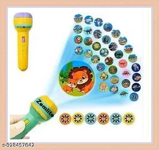 Mini Slide Projector Flashlight Torch with 24 Pattern, Kids Projection Light Toy Slide Flashlight Lamp Education Learning Night Light Before Going to Bed