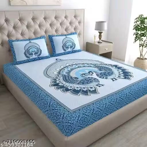 Jaipuri Cotton Double Bedsheet With 2 Pillow Cover