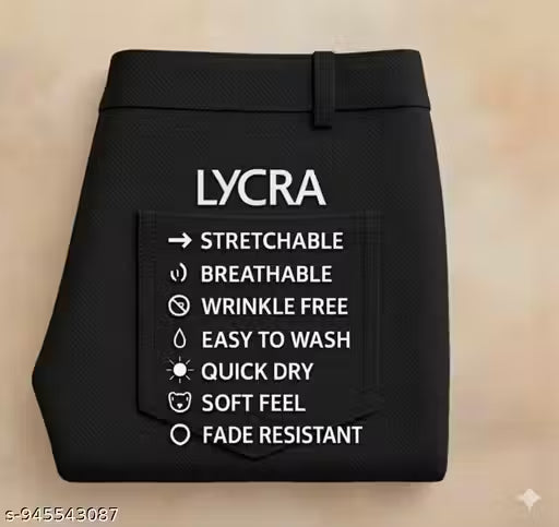 Lycra Formal & Casual Stretch Pants for Men | Light-Weight, Fade-Resistant & Easy-Wash Comfort Fit Trousers