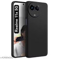 Silicone Cloth Back Cover For Realme 11x (black)