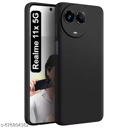 Silicone Cloth Back Cover For Realme 11x (black)