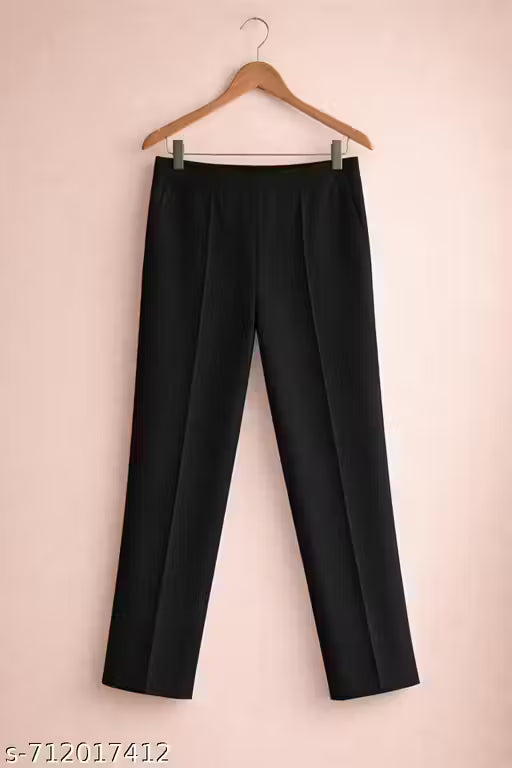 Stylish and Trendy Black Trouser/Corean Pant for Girls and Women
