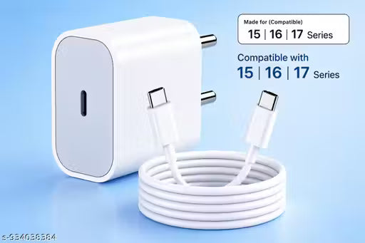 20W USB-C Fast Charger 20-Watt Charger, Type-C to C Port Type Cable for I-phone and other IOS Devices, Fast Charge Specially for I-PHONE Devices, (White)