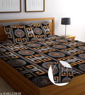 KIRAT Cotton Elastic King Size Fitted Bedsheets with 2 Pillow Covers | Double Bed with All Around Elastic 210TC Supersoft | Size - 72x78+10