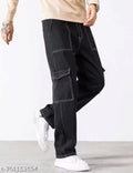 100% COTTON BLACK CARGO PANT JEANS FOR MEN