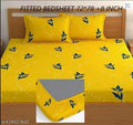 double bed FITTED cotton bedsheet with 2 pillow covers