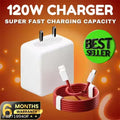 120 Watt Ultra-Fast Charger; 120-Watt Wall Powerr Adapter; 120 Watt Fast Charging Mobile Charger,