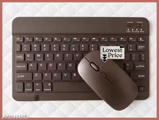 Smart Multi-Device Rechargeable Wireless Keyboard & Mouse Combo for iPad, Android & Windows Laptop with Long Battery Backup