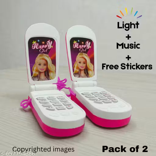 Kids Engaging Musical Phone Toy with Light and Music | Toy Phone for Toddler - Pack of 2