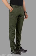 Men's casual lycra blend printed trouser.