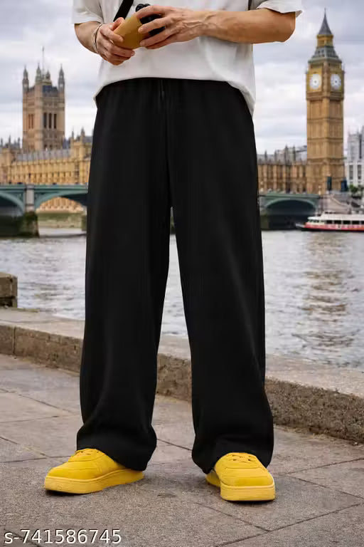 Vownz Men's Lower/ Trouser–Loose Fit Polycotton with Elastic Waistband & Pockets