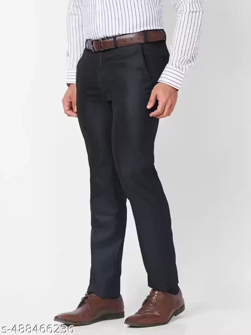 Men's Regular Fit Cotton Blend Formal Solid Trouser - Pack of 1 | Trouser for Men | Formal Trouser for Men | Casual Trouser for Men | Trouser | Pant | Solid Trouser