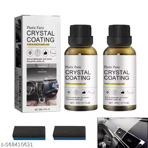 Crystal Coating for Car Bike Plastic Parts | 30ml PVC Restorer for Car Revitalizing Coating Agent | Car Maintenance Dashboard Plastic Crystal Coating Cleaner Polish Shining (pack of 2)
