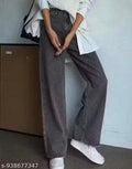 GREY DENIM WIDE LEG WOMEN JEANS