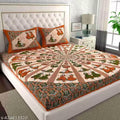 100% Cotton Rajasthani Jaipuri Double bed Size #Bedsheets Set of 1 Double #Bedsheets with 2 Pillow Covers (Multicolour) - 180 TC