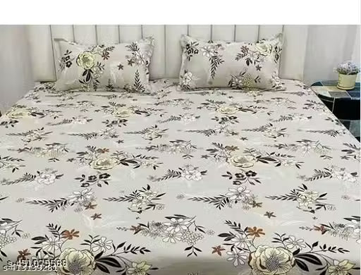New cotton feel heavy quality Elastic fitted bedsheet for double bed (72*78 inches) fits upto8 inches