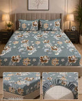 Chahat Homes King Size Fitted Elastic Cotton Superfine 1 Double Bedsheet With Free 2 Pillow Covers 1+2 Set Full Size 72*78+8 Inches And Big Size Of Pillow Covers JAI GURU JI