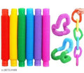 Pop Tube Toy for Kid Fidget Sensory Early Education Toy for Kid Stress Anxiety Relief Bandable Stiming Toys (6 Piece)