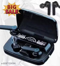True Wireless Earbuds, Upto 220 Hours Total playback time M19 Bluetooth 5.1 Earbuds in-Ear TWS Stereo Headphones with Smart LED, Waterproof Built-inMic- Black