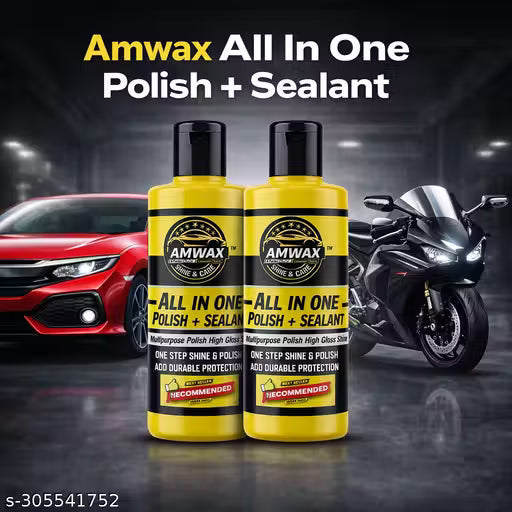 Amwax All In One Polish + Sealant / Car Polish / Dashboard Polish / Body Polish / Bike Polish / Interior Polish / High Gloss / Long Lasting / Spray Polish (500ml + 500ml = 1000ml)