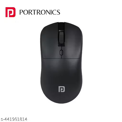 Portronics Toad 33 Wireless Mouse with 2.4 GHz Wireless Receiver, Adjustable Sensitivity, Ergonomic Design, for Laptops, Desktops PC (Black)