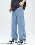 Korean Style Oversized Baggy Jeans – Light Blue