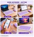 Wireless Bluetooth Keyboard and Mouse Combo | Rechargeable Silent Keyboard Mouse Set with 3 Color Backlight, Bluetooth Connectivity,