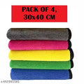Pack of 4 Microfiber Towels – 30x40 cm, Soft, Absorbent & Reusable Cleaning Cloths for Kitchen, Home, Car, Windows & Electronics