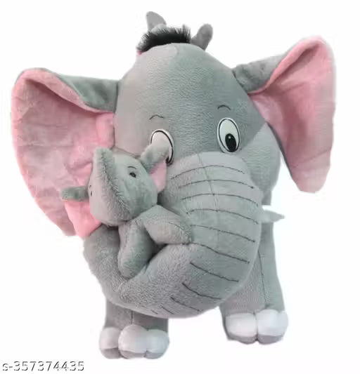 Mother Baby Elephant (Grey)