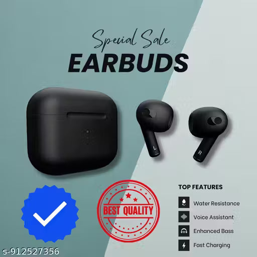 Black Buds Pro With 45 Db Anc, Ultra Bass Technology & Upto 370 Hours Of Battery Life Bluetooth In ear Headset (BLACK)