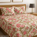 Glace-Cotton Bedsheet For Single/Double Bed With Pillow Cover