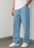 Sky Blue Straight Fit Jeans