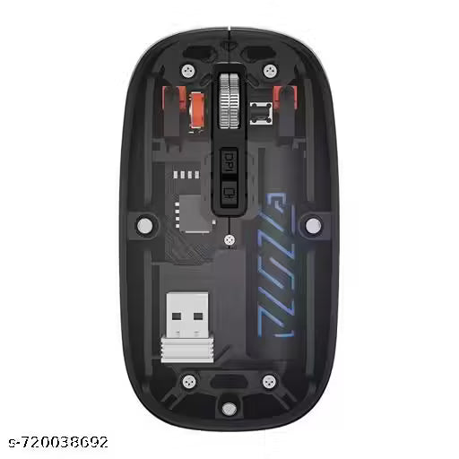 Wireless Mouse with USB Receiver & Bluetooth | Dual Mode Optical Mouse with DPI Adjustment | Silent Click, Transparent Design