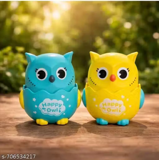 Cute Owl Press & Go Toy for Babies | Push & Run Moving Toy | Non-Battery Toddler Toy