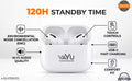 VAYU Buds Pro ENC Wireless Earbuds with 120H Standby Time, Touch Controls, USB-C Fast Charging, Hi-Fi Audio Quality,