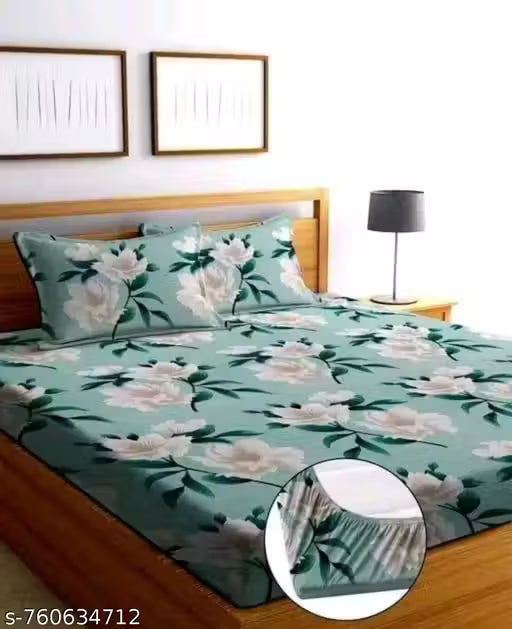 Super Soft Fitted, double bedsheet with 2 piilow cover--72X78X8 inches fitted_double-bed