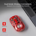 Portronics Toad 8 Transparent Wireless Bluetooth Mouse with Dual Wireless (BT + 2.4 GHz), Rechargeable Battery,