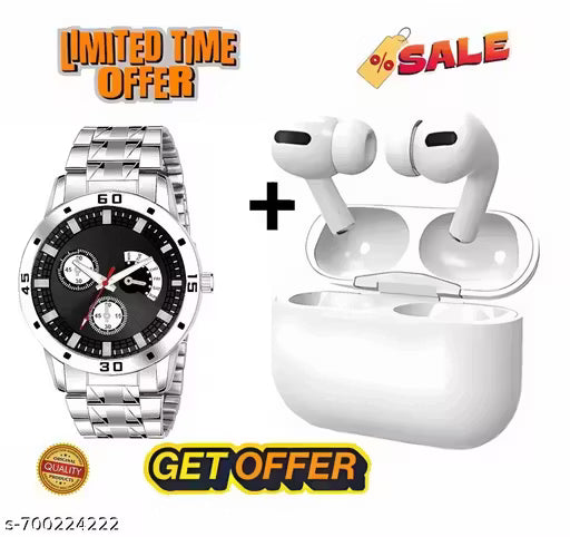 AIRPOD PRO - A True wireless bluetooth headphone and earphone - Stylish watch for men & women best gift for birthday