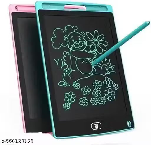 LCD Drawing & Writing Pad 8.5 Inch Pack of 2 | Kids Practice & Learning Tablet (Multi Colours)