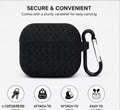 Silicone AirPods Pro 2 Cover Case with Hook | Stylish Protective Earbuds Cover | Soft Anti Scratch AirPods Case black