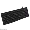 Portronics Ki-Pad 4 USB Wired Keyboard with Fn Multimedia Hotkeys, Full-Size Layout with Num Pad, Ergonomic Design,