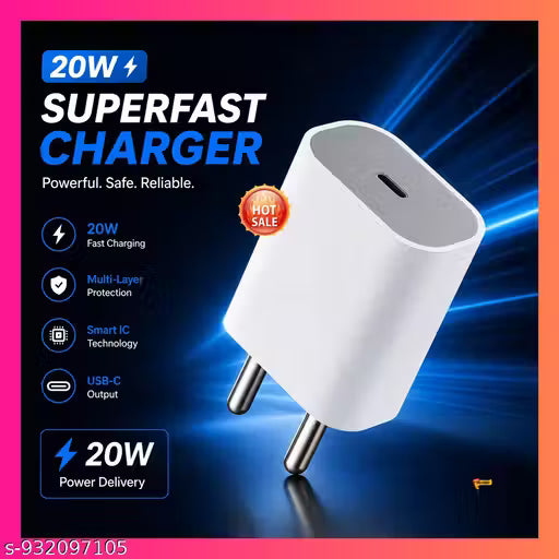 20W Fast Charger USB C Adapter | Super Fast Charging PD Charger | Type C Wall Charger for Smartphones & Tablets