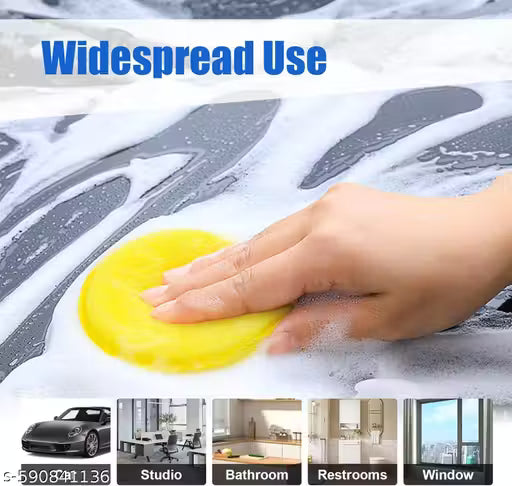 Car Polish Sponge Multipurpose Car Foam Wax Applicator Polish Pad Soft Car Clean Wax Sponge Used for Detailing Polish for Bike and Car Dashboard Round Pads - Pack of (5)