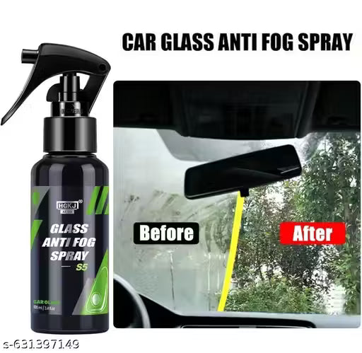 Oil Film Cleaning Brush & Car Glass Cleaner Anti-Fog Spray | Windshield Defogger & Stain Remover & Exterior